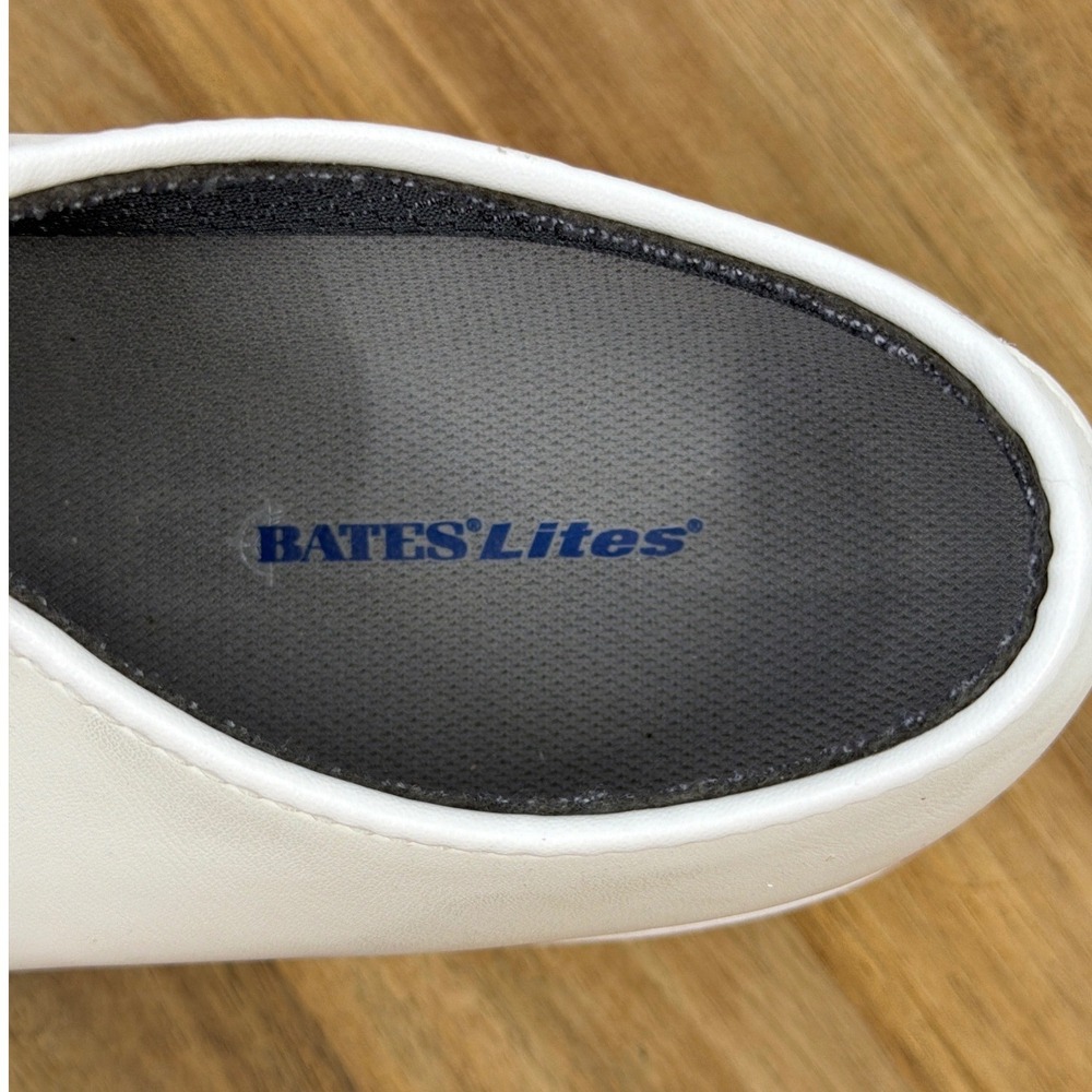 Bates Lites Leather Oxford Shoes Mens 8 D White Excellent‎ Military Dress 00131 - Picture 2 of 16
